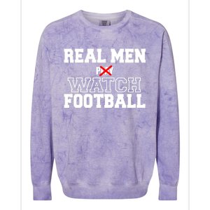 Real Men Play Watch Football Funny Colorblast Crewneck Sweatshirt