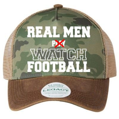 Real Men Play Watch Football Funny Legacy Tie Dye Trucker Hat