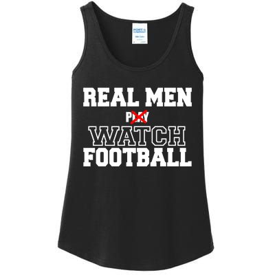 Real Men Play Watch Football Funny Ladies Essential Tank