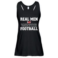 Real Men Play Watch Football Funny Ladies Essential Flowy Tank