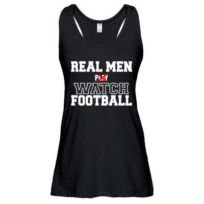 Real Men Play Watch Football Funny Ladies Essential Flowy Tank