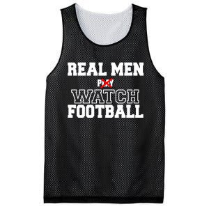 Real Men Play Watch Football Funny Mesh Reversible Basketball Jersey Tank