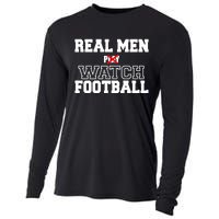 Real Men Play Watch Football Funny Cooling Performance Long Sleeve Crew