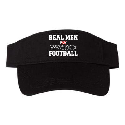 Real Men Play Watch Football Funny Valucap Bio-Washed Visor