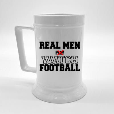 Real Men Play Watch Football Funny Beer Stein