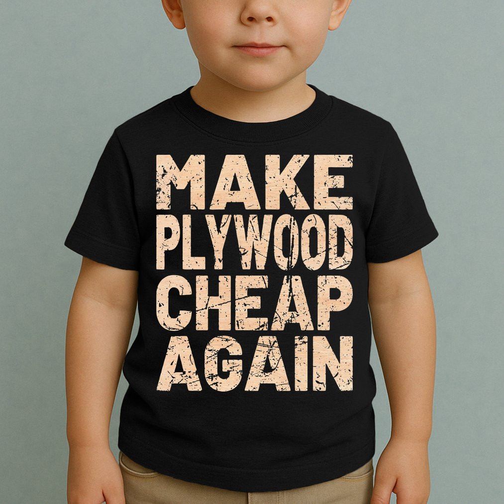 Retro Make Plywood Cheap Again Builder Carpenter Flooring Toddler T-Shirt