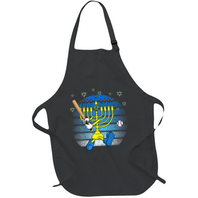 Retro Menorah Playing Baseball Happy Hanukkah Pjs Apron