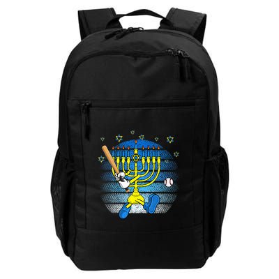 Retro Menorah Playing Baseball Happy Hanukkah Pjs Backpack