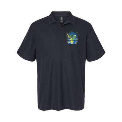 Retro Menorah Playing Baseball Happy Hanukkah Pjs Polo