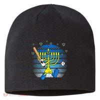 Retro Menorah Playing Baseball Happy Hanukkah Pjs Sustainable Beanie