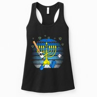 Retro Menorah Playing Baseball Happy Hanukkah Pjs Womens Tank Top