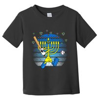 Retro Menorah Playing Baseball Happy Hanukkah Pjs Toddler T-Shirt