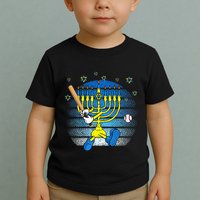 Retro Menorah Playing Baseball Happy Hanukkah Pjs Toddler T-Shirt