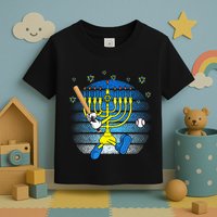 Retro Menorah Playing Baseball Happy Hanukkah Pjs Toddler T-Shirt