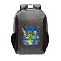 Retro Menorah Playing Baseball Happy Hanukkah Pjs Vector Backpack