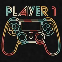 Retro Matching Player 1 Video Gamer Ladies PosiCharge Tri-Blend Wicking Tank