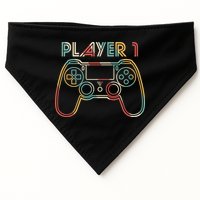 Retro Matching Player 1 Video Gamer USA-Made Doggie Bandana