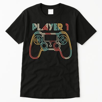 Retro Matching Player 1 Video Gamer Tall T-Shirt