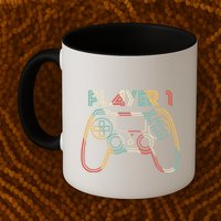 Retro Matching Player 1 Video Gamer Coffee Mug