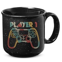 Retro Matching Player 1 Video Gamer 15oz Campfire Ceramic Mug