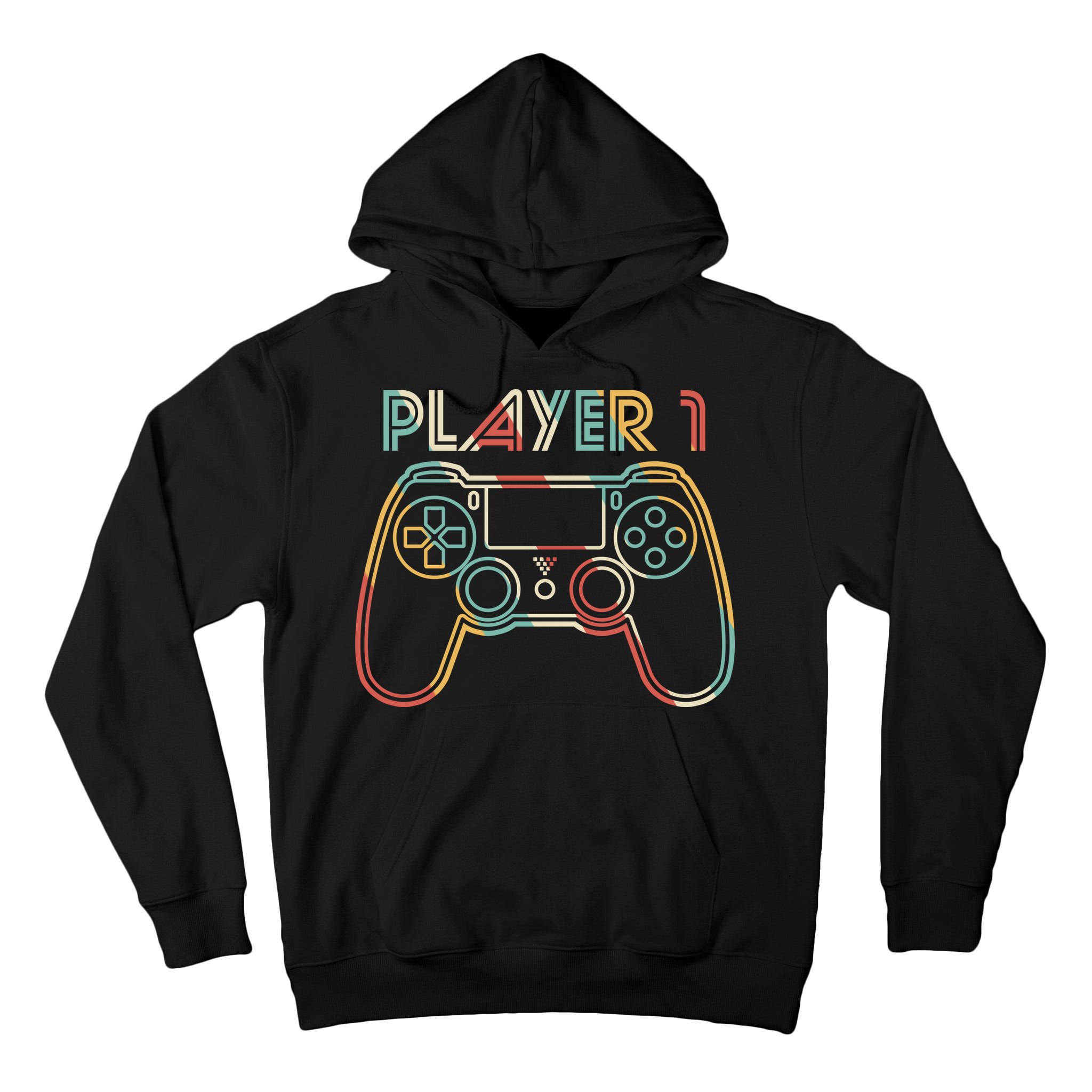 Retro Matching Player 1 Video Gamer Tall Hoodie