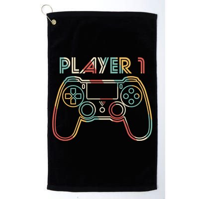 Retro Matching Player 1 Video Gamer Golf Towel