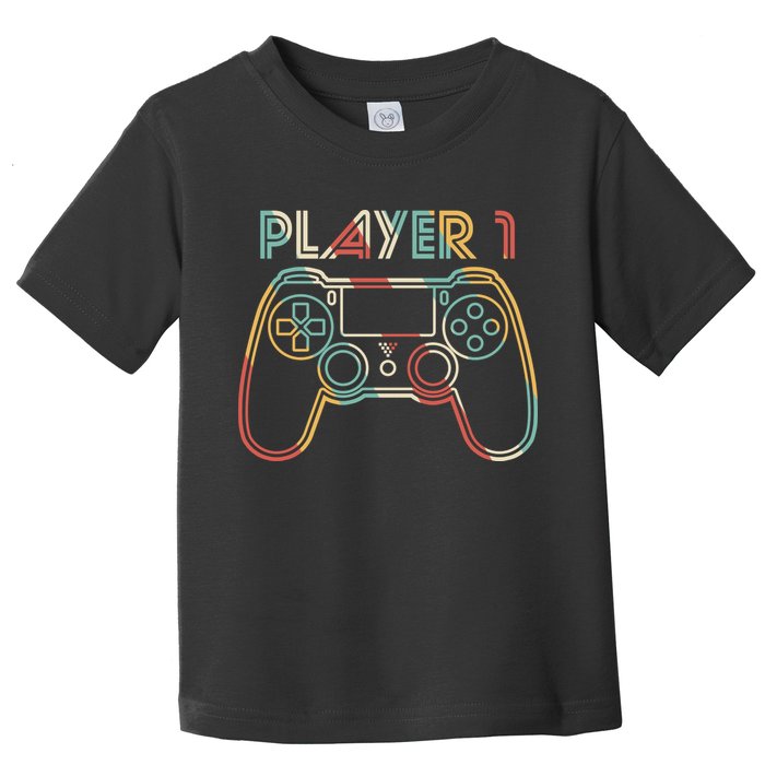 Retro Matching Player 1 Video Gamer Toddler T-Shirt