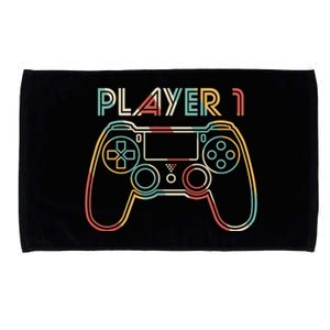 Retro Matching Player 1 Video Gamer Microfiber Hand Towel