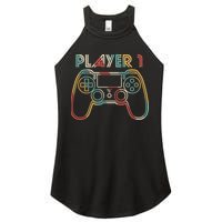 Retro Matching Player 1 Video Gamer Women's Perfect Tri Rocker Tank
