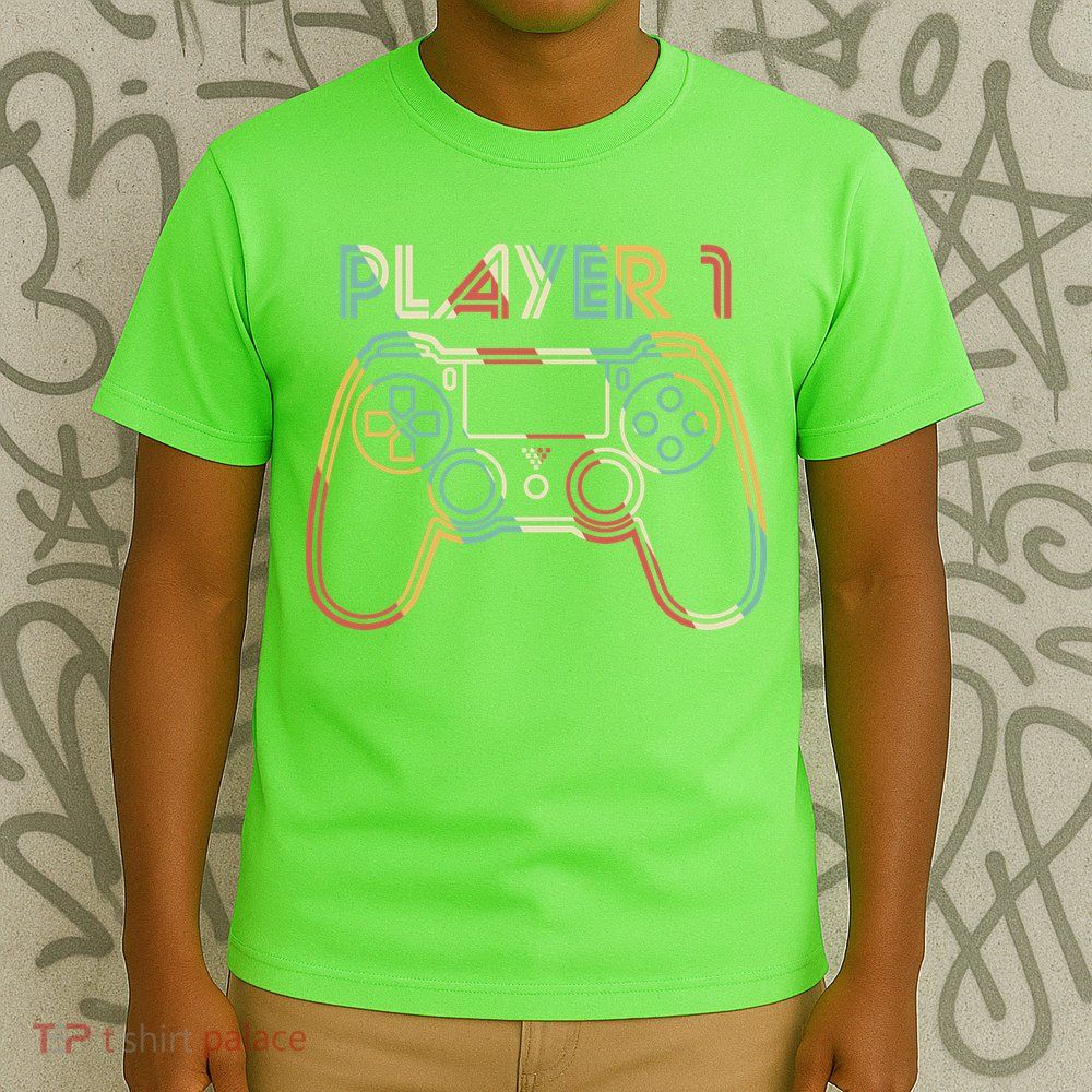 Retro Matching Player 1 Video Gamer T-Shirt