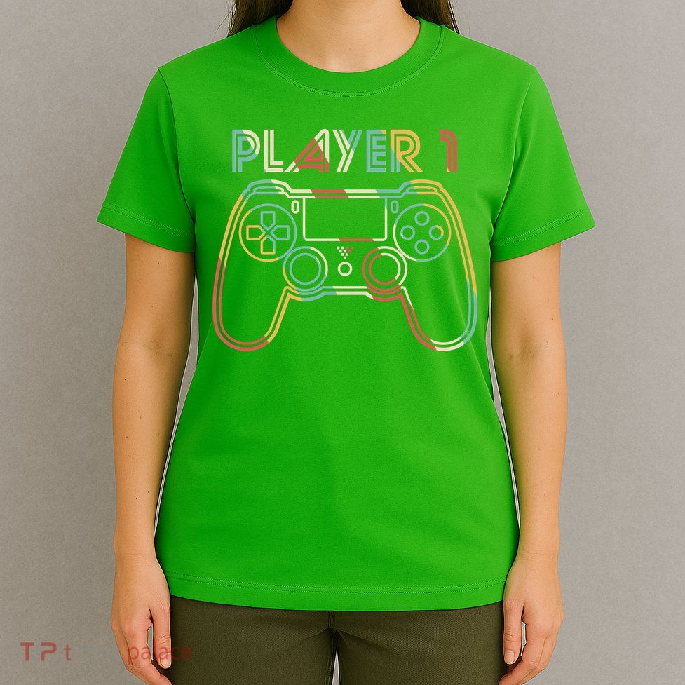 Retro Matching Player 1 Video Gamer T-Shirt