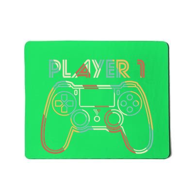 Retro Matching Player 1 Video Gamer Mousepad