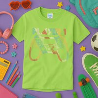 Retro Matching Player 1 Video Gamer Kids T-Shirt