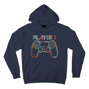 Retro Matching Player 1 Video Gamer Hoodie