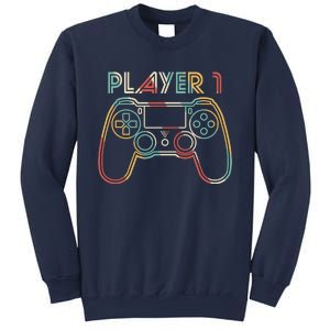 Retro Matching Player 1 Video Gamer Sweatshirt