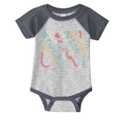 Retro Matching Player 1 Video Gamer Infant Baby Jersey Bodysuit