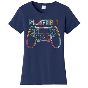 Retro Matching Player 1 Video Gamer Women's T-Shirt