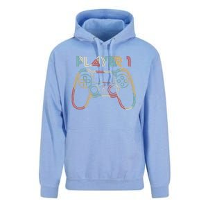 Retro Matching Player 1 Video Gamer Unisex Surf Hoodie