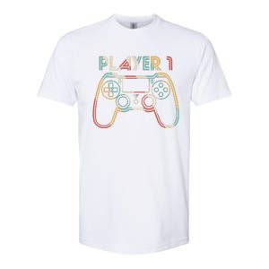 Retro Matching Player 1 Video Gamer Softstyle CVC T-Shirt