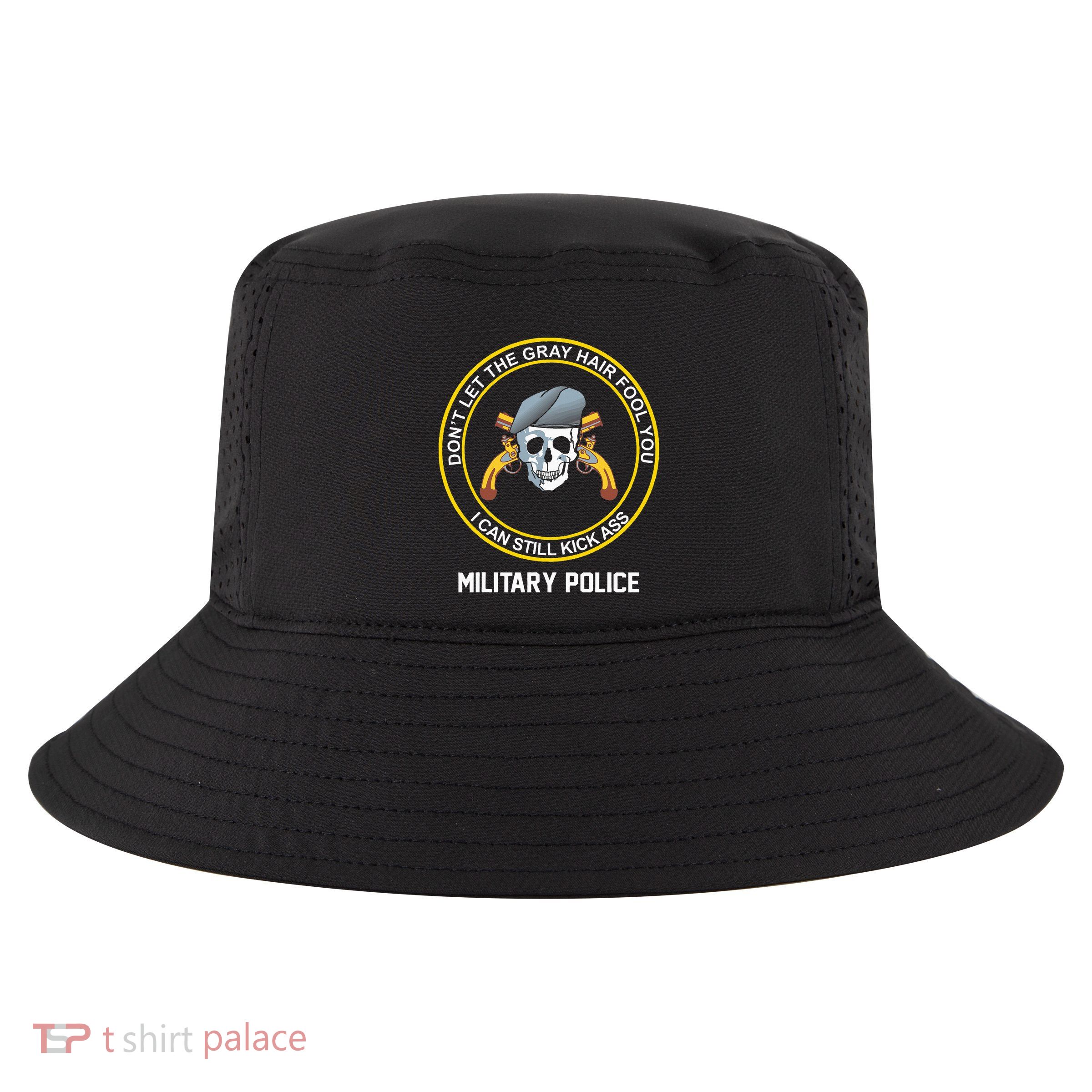 Retired Military Police Funny Old Man Mp Veteran Cool Comfort Performance Bucket Hat