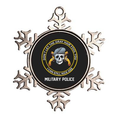 Retired Military Police Funny Old Man Mp Veteran Metallic Star Ornament