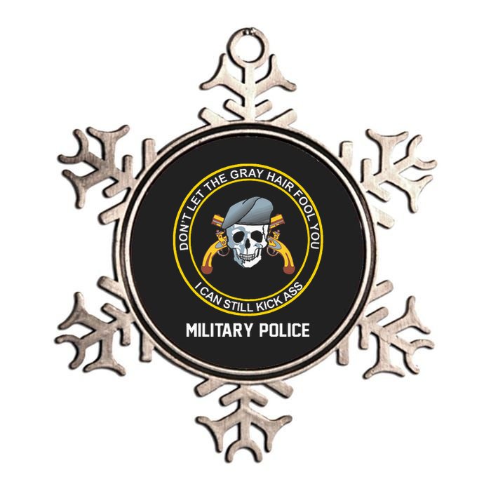 Retired Military Police Funny Old Man Mp Veteran Metallic Star Ornament