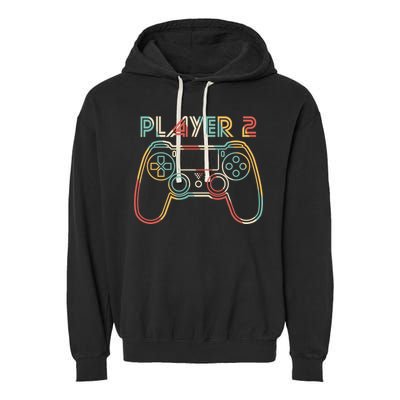 Retro Matching Player 2 Video Gamer Garment-Dyed Fleece Hoodie