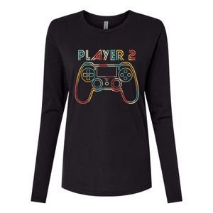 Retro Matching Player 2 Video Gamer Womens Cotton Relaxed Long Sleeve T-Shirt