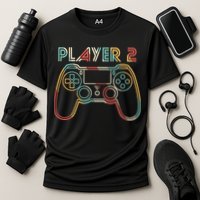 Retro Matching Player 2 Video Gamer Performance Shirt
