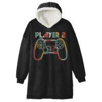 Retro Matching Player 2 Video Gamer Hooded Wearable Blanket