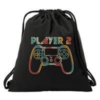 Retro Matching Player 2 Video Gamer Drawstring Bag