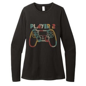 Retro Matching Player 2 Video Gamer Womens CVC Long Sleeve Shirt