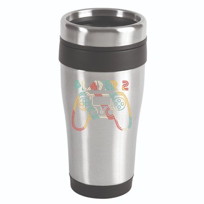 Retro Matching Player 2 Video Gamer 16oz Travel Tumbler