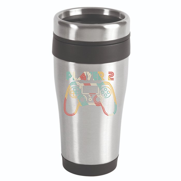Retro Matching Player 2 Video Gamer 16oz Travel Tumbler
